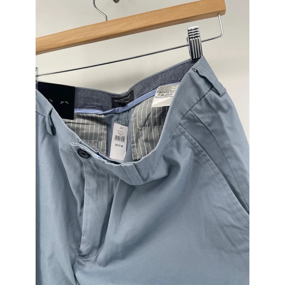Banana‎ Republic Emerson Chino Straight Fit Mens Pants Blue 34/30 NWT